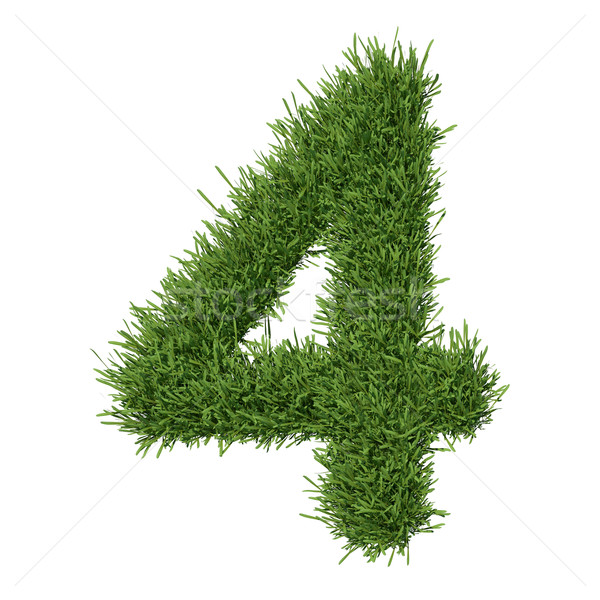 Limba arabă numeral iarbă izolat face alb Imagine de stoc © cherezoff