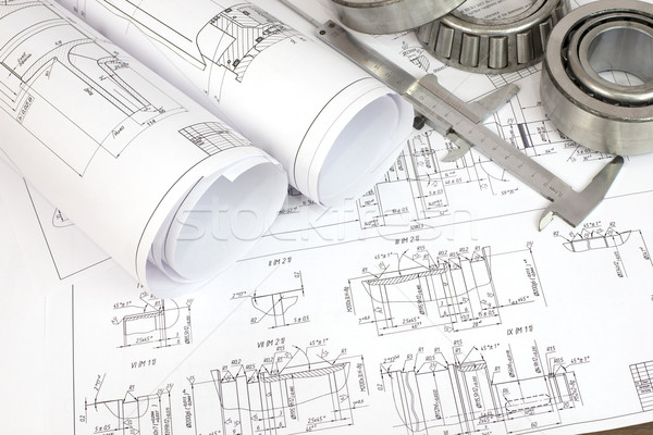 Construction drawings, caliper and bearing Stock photo © cherezoff