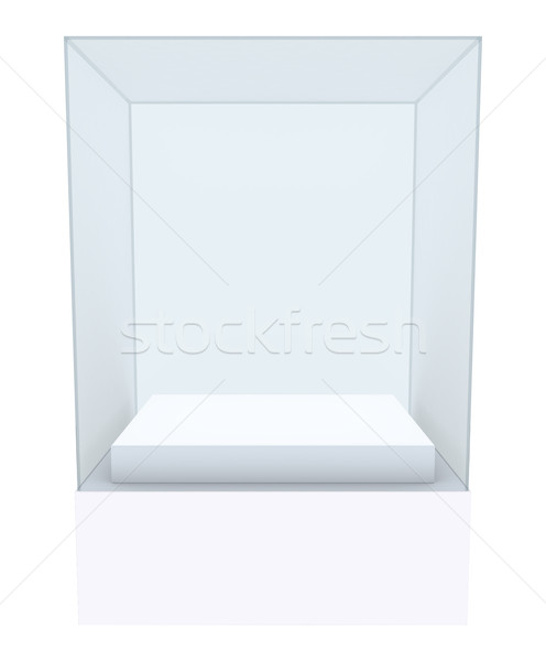 ガラス ショーケース 表彰台 センター 白 3次元の図 ストックフォト © cherezoff