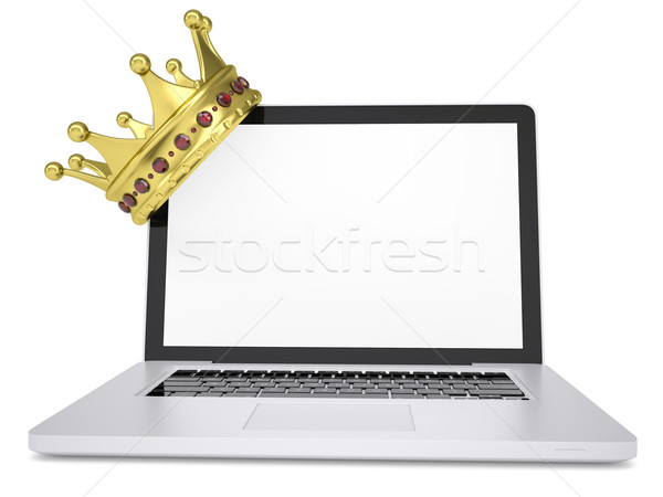 Crown on laptop Stock photo © cherezoff
