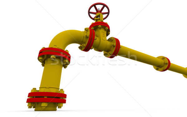 Yellow pipe and valve Stock photo © cherezoff