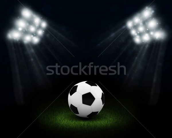 ночь футбола арена футбольным мячом области Сток-фото © cherezoff
