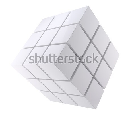 Cubos azul vidrio abstracción aislado blanco Foto stock © cherezoff