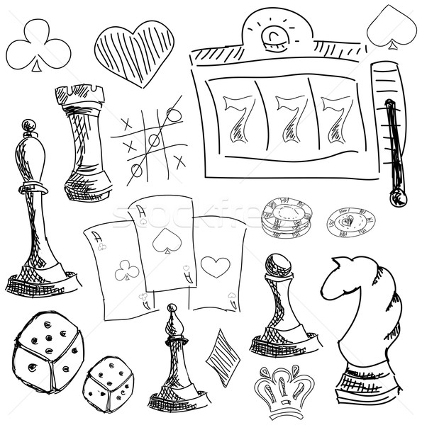 Drawn symbols of gambling games Stock photo © cherezoff