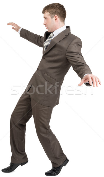 üzletember izolált fehér kéz férfi öltöny Stock fotó © cherezoff