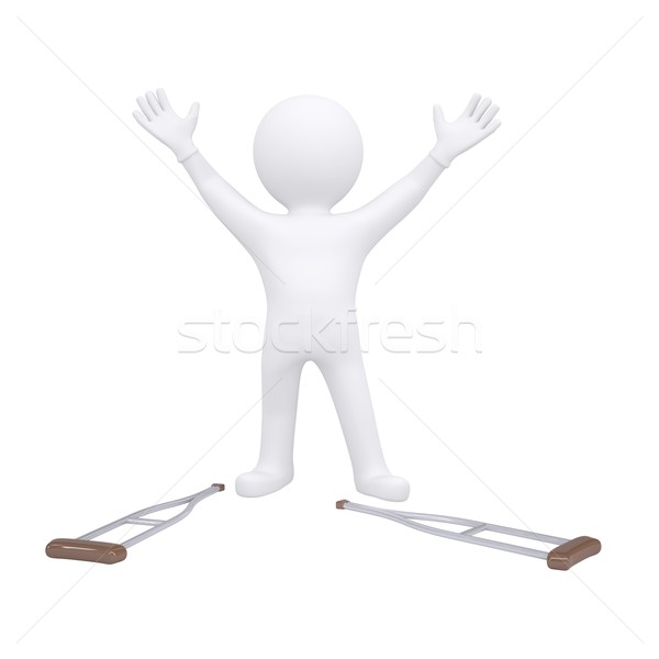 3d man threw his crutches Stock photo © cherezoff