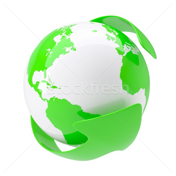 Stock photo: Green arrow around the earth