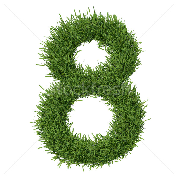 [[stock_photo]]: Arabe · chiffre · herbe · isolé · blanche