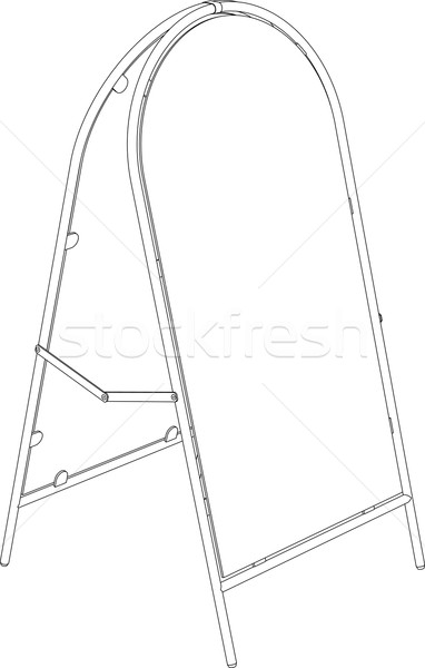 Wire-frame sidewalk sign. Perspective view. Vector illustration Stock photo © cherezoff