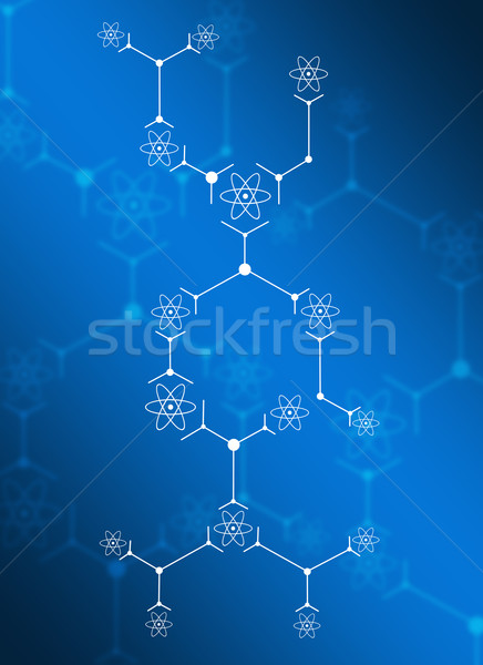 Abstrakten Zeilen Atom Zeichen blau Stock foto © cherezoff