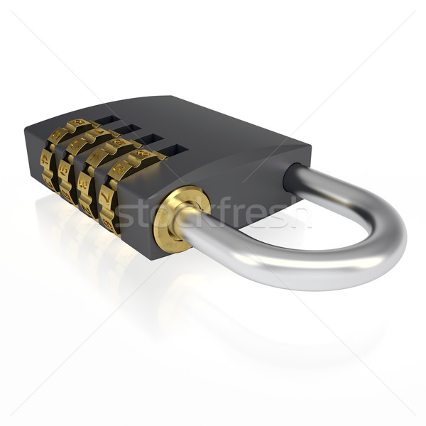 Stock photo: Metal combination lock