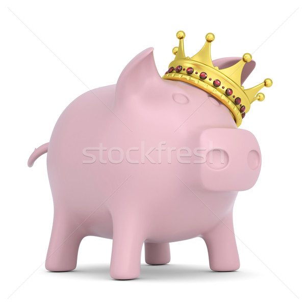 Crown on the piggy bank Stock photo © cherezoff
