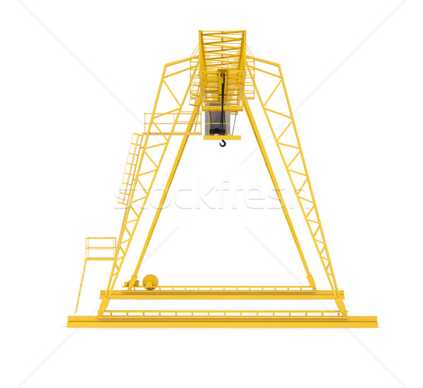 Stock photo: Yellow gantry bridge crane