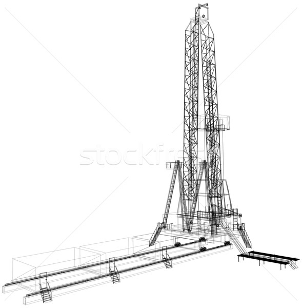 Oil rig. Detailed vector illustration Stock photo © cherezoff