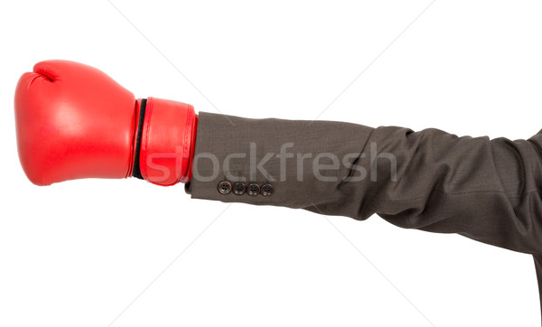 Businessman hand in boxing glove Stock photo © cherezoff