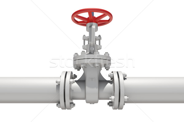 Highly detailed three-dimensional model valves and pipes Stock photo © cherezoff