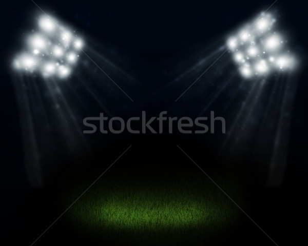 暗い 空っぽ スタジアム 明るい スポット センター ストックフォト © cherezoff