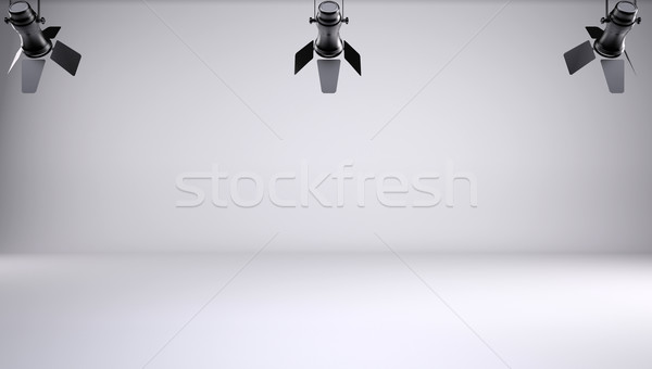 Verlichting studio 3d render grijs helling film Stockfoto © cherezoff