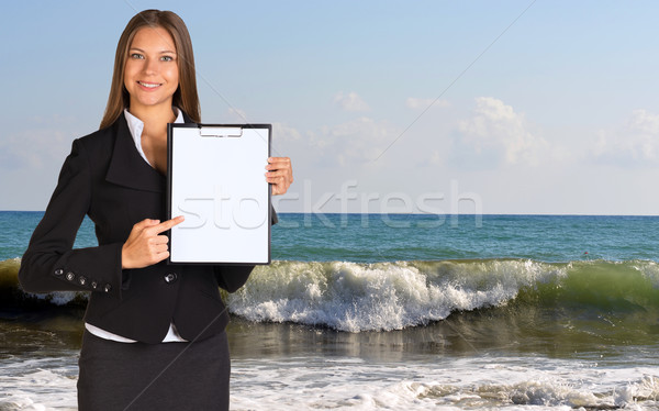 Femeie de afaceri hârtie mare valuri Imagine de stoc © cherezoff