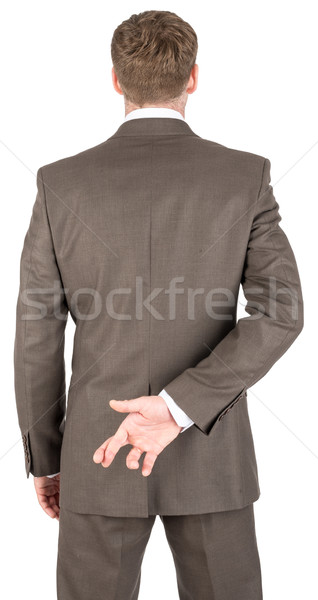 Om de afaceri degete in spatele înapoi izolat alb Imagine de stoc © cherezoff