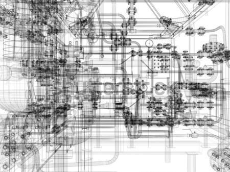 Ipari felszerlés drótváz fehér eps 10 Stock fotó © cherezoff