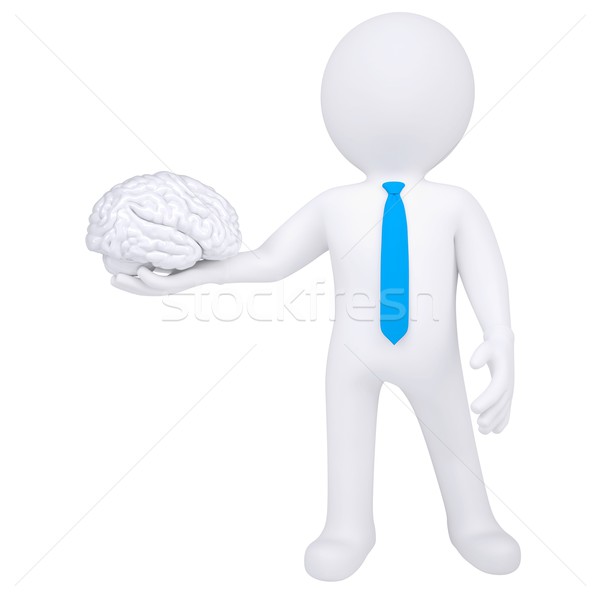 3d man holding a brain Stock photo © cherezoff