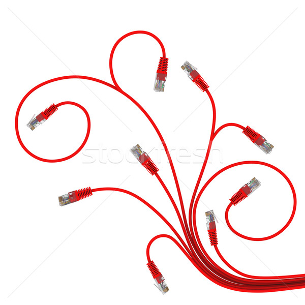 Network cable, twisted in the shape of the plant Stock photo © cherezoff