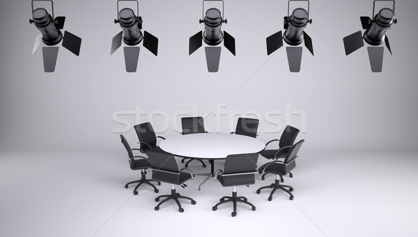Round table and eight office chairs Stock photo © cherezoff