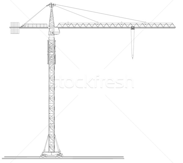 Wire-frame tower crane Stock photo © cherezoff