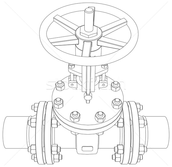 Industrial valve. Vector rendering of 3d Stock photo © cherezoff