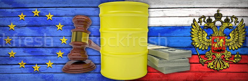Concept of gas contract. Russia and European Union Stock photo © cherezoff