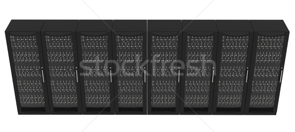 Set of metal lockers with handle on white Stock photo © cherezoff