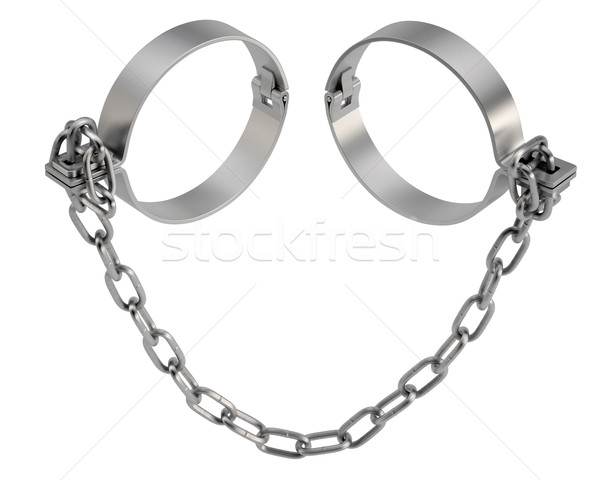Zdjęcia stock: łańcucha · odizolowany · biały · 3D · żelaza