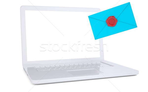 Blue envelope and a laptop Stock photo © cherezoff