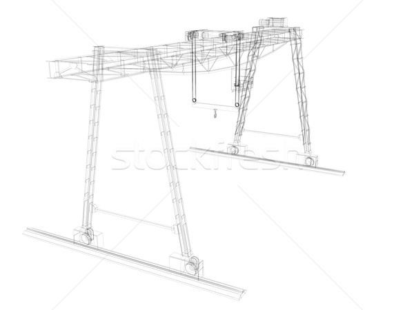 Gantry crane. Wire-frame Stock photo © cherezoff