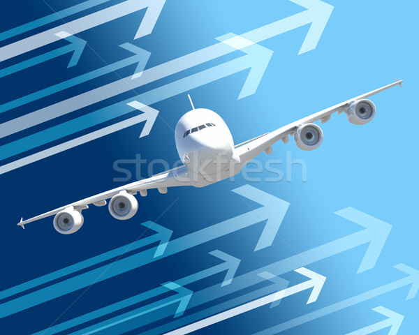 Front view of jet with arrows Stock photo © cherezoff