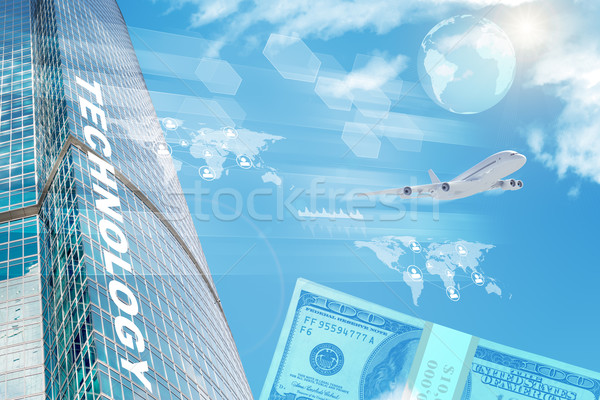 Business building with Earth Stock photo © cherezoff