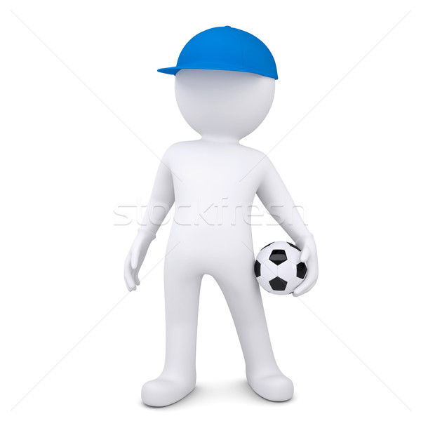 3D beyaz adam futbol topu yalıtılmış vermek beyaz Stok fotoğraf © cherezoff