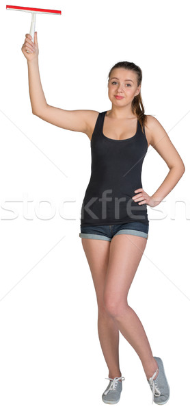 Woman holding squeegee Stock photo © cherezoff