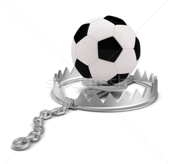 Fotbal poartă capcana izolat alb Imagine de stoc © cherezoff