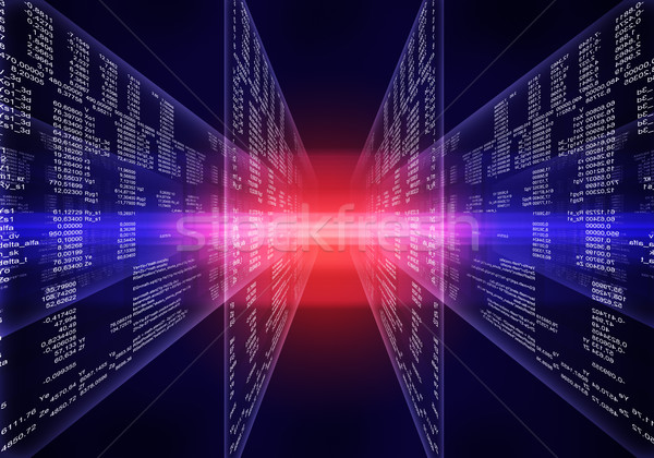 バイナリ 青 赤 コンピュータ コード 行列 ストックフォト © cherezoff