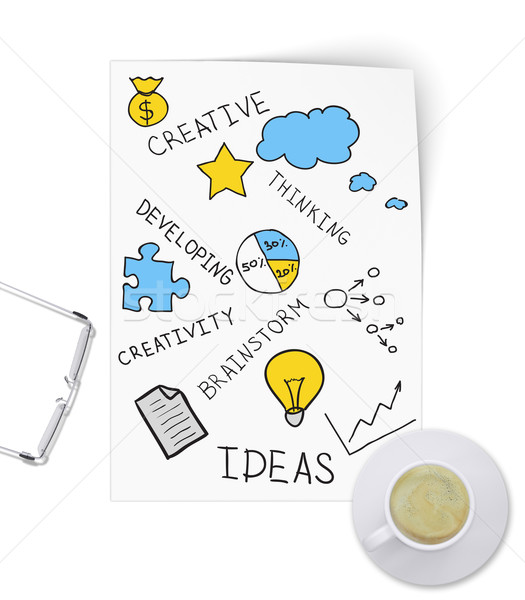 Thought for business project on sheet of paper Stock photo © cherezoff