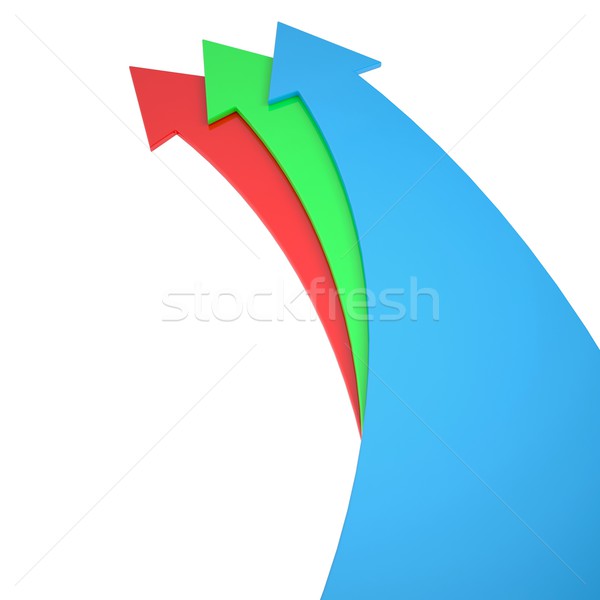 綠色 藍色 紅色 箭頭 孤立 給予 商業照片 © cherezoff
