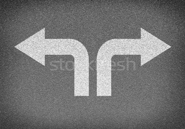 Asphalt road texture with two arrows Stock photo © cherezoff