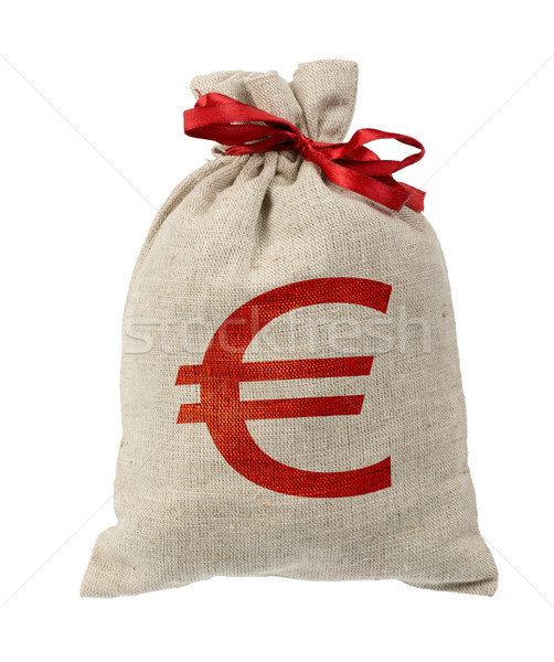 Pénz táska piros zenekar Euro felirat Stock fotó © cherezoff