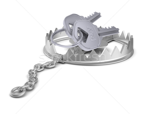 Schlüssel tragen Trap isoliert weiß Stock foto © cherezoff
