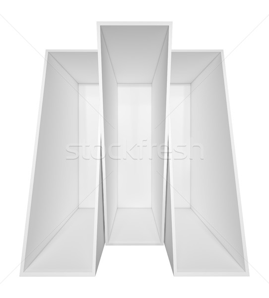 Leer weiß Bücherregal isoliert 3D-Darstellung Business Stock foto © cherezoff