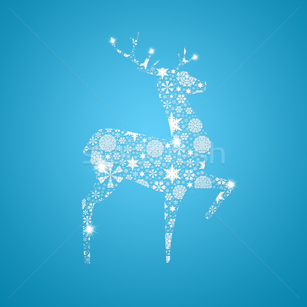 Silhouette deer. Christmas card Stock photo © cherezoff