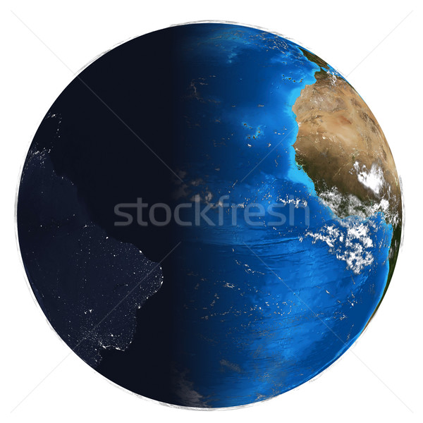 Photorealistic Earth. Day and night Stock photo © cherezoff