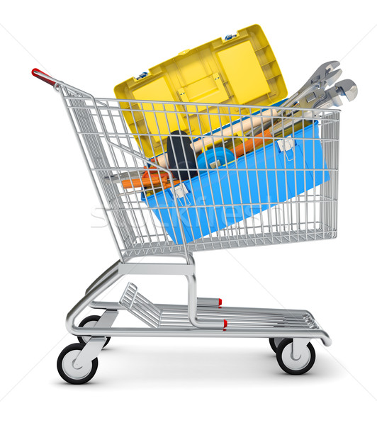Tool box in shopping cart Stock photo © cherezoff